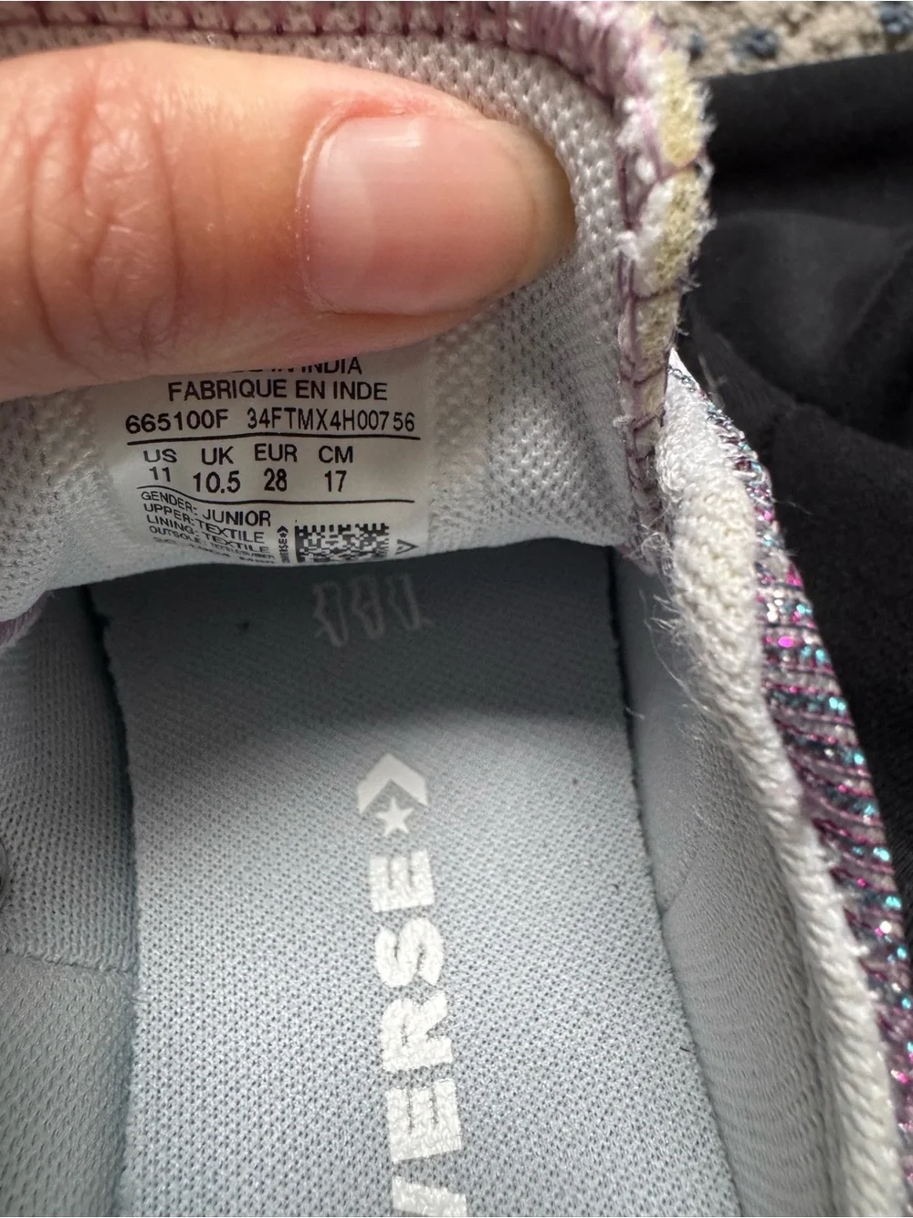 Converse Low-Top Canvas Sneakers in Metallic Purple, NWOT